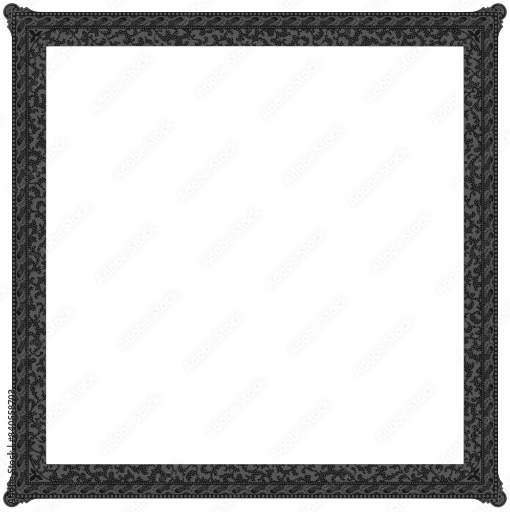 Gothic stylised ornamental frame. Floral patterned decoration.