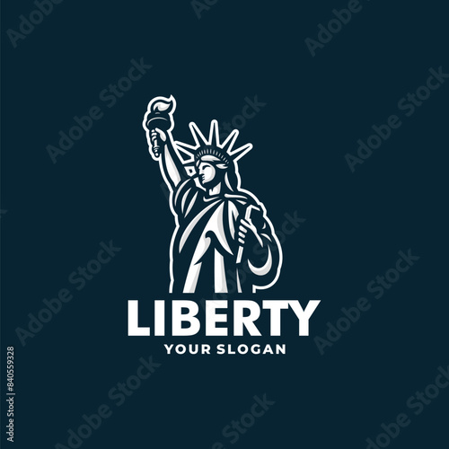 Statue liberty logo vector. EPS 10 editable vector