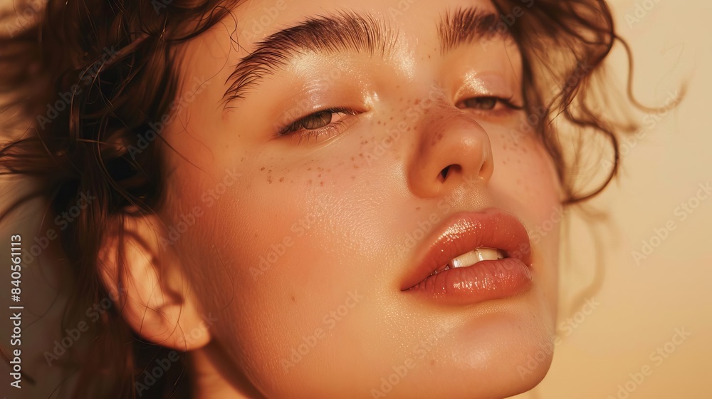 natural beauty portrait of woman with flawless skin minimalist studio photography