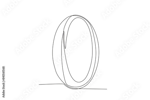 Continuous one line drawing of Rugby ball. Modern continuous line draw design graphic vector illustration