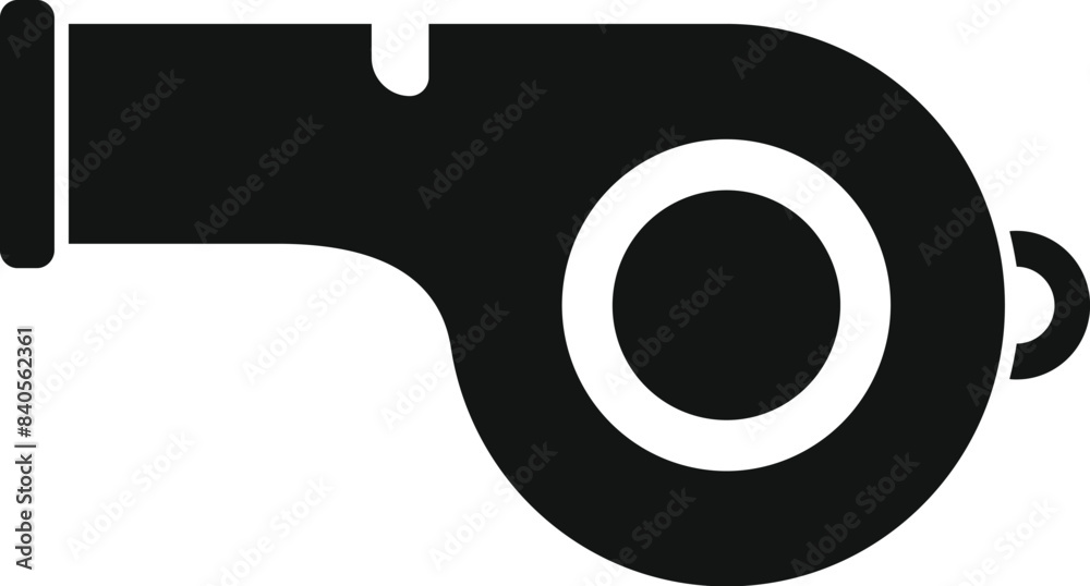 Vector illustration of a whistle silhouette, ideal for sports and refereeing graphics Vector illustration of a whistle silhouette, ideal for sports and refereeing graphics