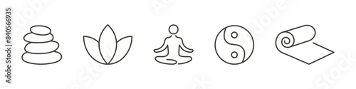 Meditation yoga icon set. Vector illustration