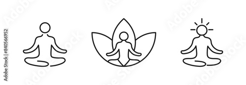 Yoga logo. Yoga icon. Human flower logotype. Vector
