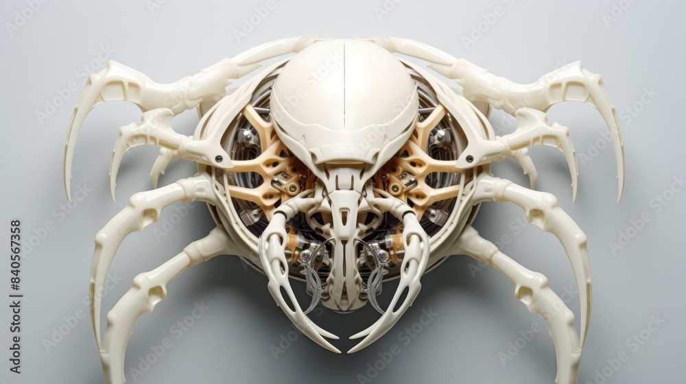 Molting exoskeleton flat design top view scientific theme 3D render Monochromatic Color Scheme Molting exoskeleton flat design top view scientific theme 3D render Monochromatic Color Scheme
