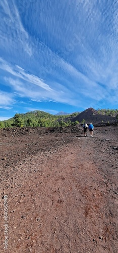 teneriffe isnald volcanic landscape with black sand photo