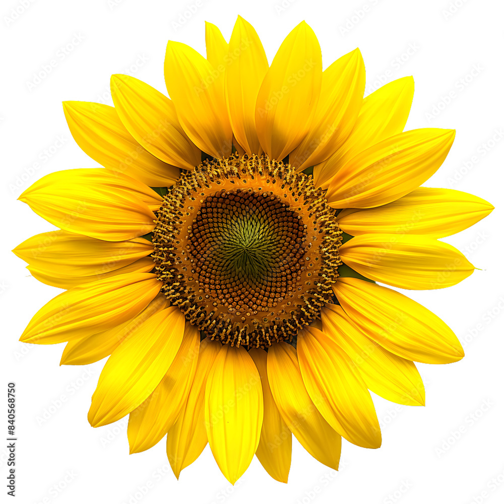 Fototapeta premium yellow sunflower isolated on transparent background. generative ai