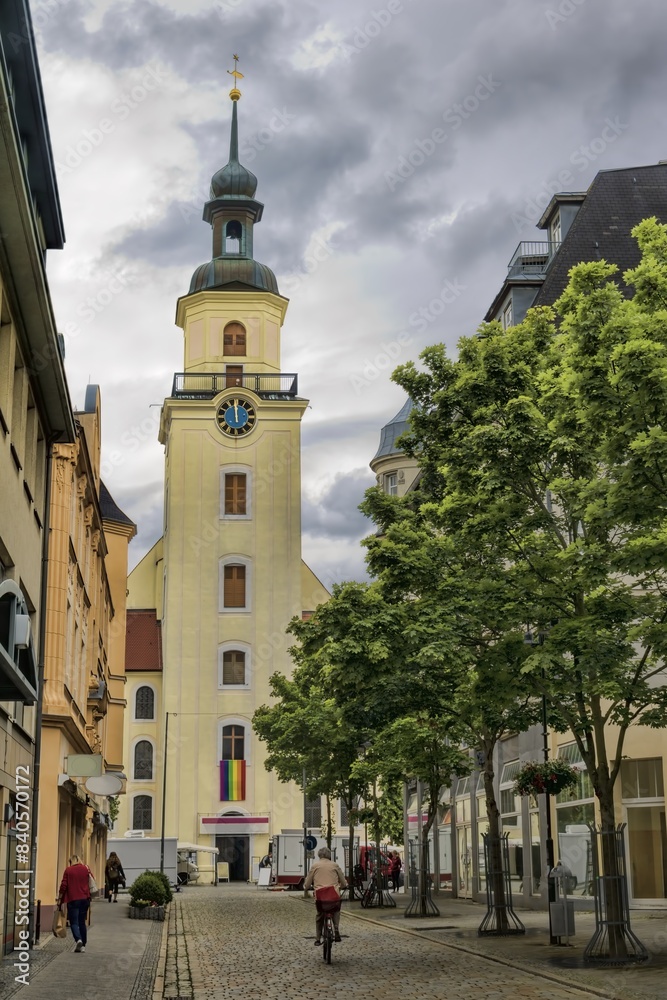 forst, deutschland - stadtkirche st. nikolai in der altstadt