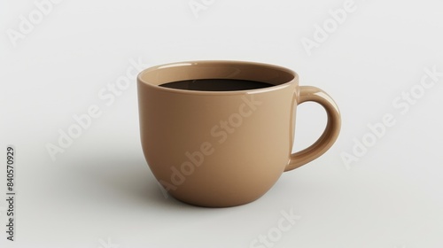 Wallpaper Mural A 3D rendering of a cup of coffee. The coffee is in a brown cup with a white background. Torontodigital.ca