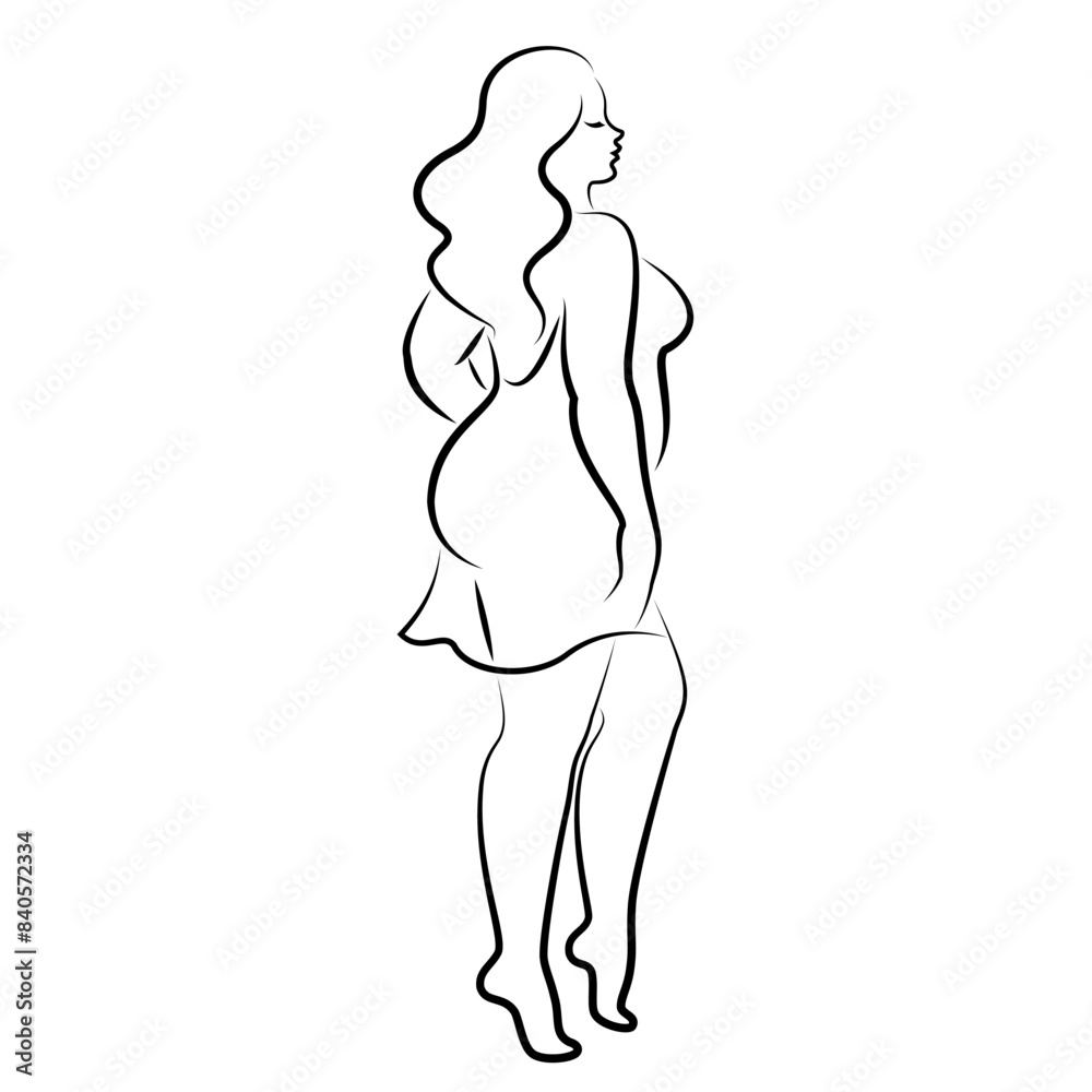 Silhouette figure of a slender woman. The girl is standing. The lady is full of beauty and sexuality. girl is overweight vector illustration. Silhouette figure of a slender woman. The girl is standing. The lady is full of beauty and sexuality. girl is overweight vector illustration.