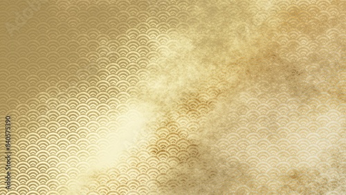金色の和柄模様・背景