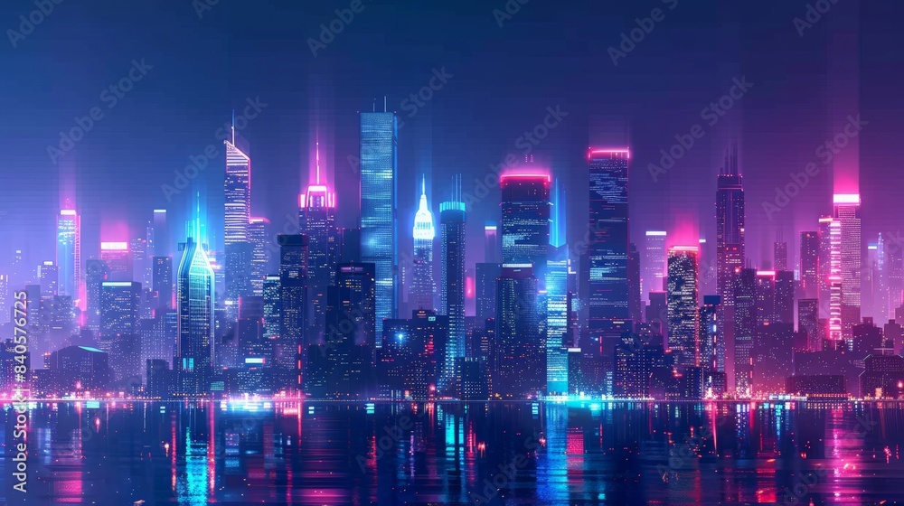 Futuristic cityscape with neon lights: Design a vibrant futuristic cityscape illuminated by neon lights. Futuristic cityscape with neon lights: Design a vibrant futuristic cityscape illuminated by neon lights.