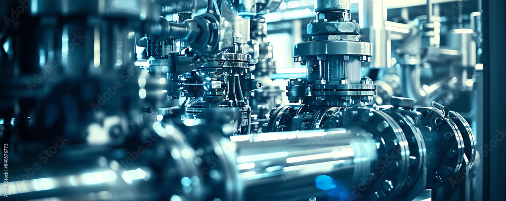 Automation streamlining industrial processes, front view, showcasing automated machinery Automation streamlining industrial processes, front view, showcasing automated machinery