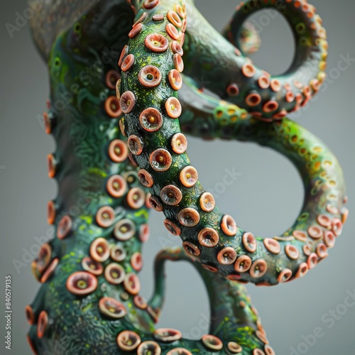 16 Exotic alien lifeform creature 3D illustration with tentacle details photo