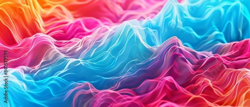 A detailed abstract wave pattern with bright colors 