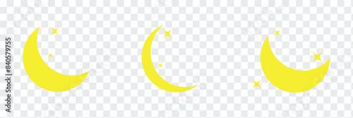 Time of the day  Rising and setting sun, crescent moon and stars, day and night time symbols. Vector illustration