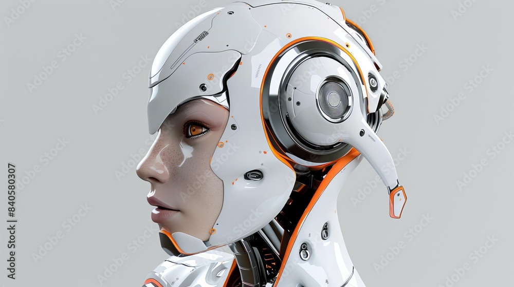 25 Advanced robotic android female cyborg character head details 25 Advanced robotic android female cyborg character head details