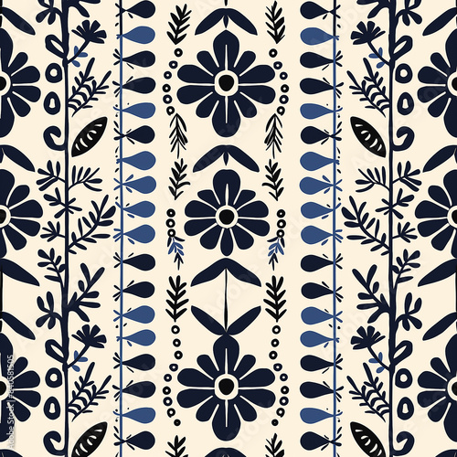 Repeating geometric ornament pattern for fabric or wallpaper design