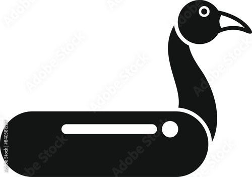 Simplistic graphic icon of a vulture designed in black and white