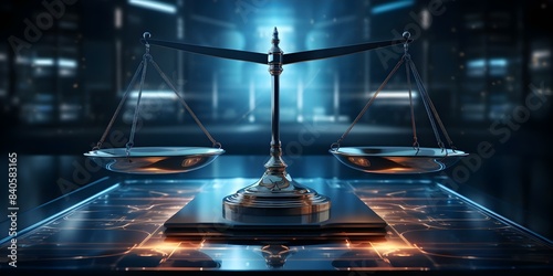 Justice Served Data Center Law in the Modern Digital World. Concept Data Privacy, Cybersecurity, Legal Compliance, Digital Regulations, Technology Trends