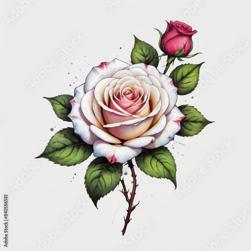 Elegant Rose Illustration for Tattoos and Graphic Design