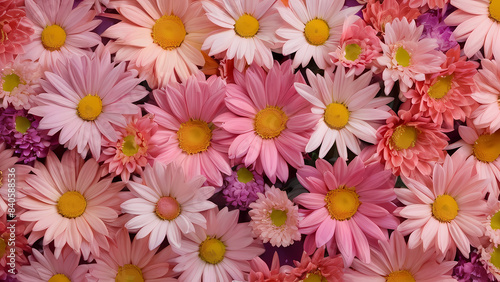 Close up of pink and white flowers