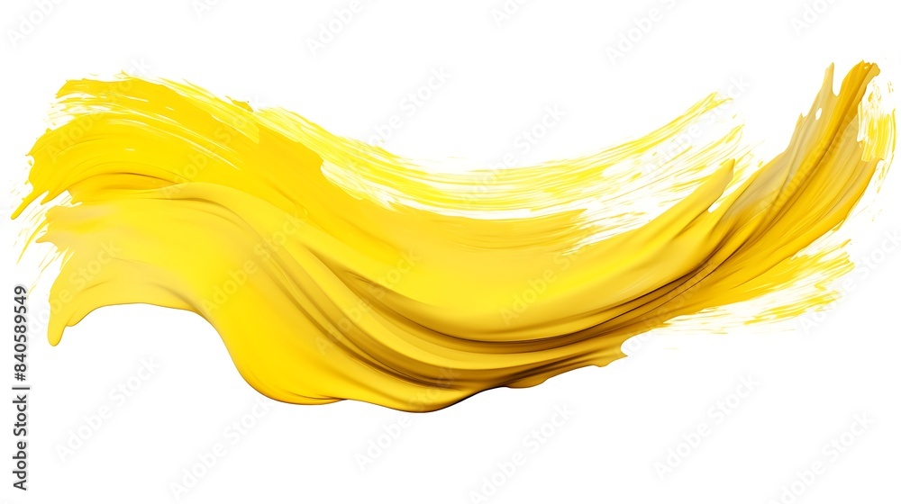 Fototapeta premium Yellow stroke of paint isolated on withe background