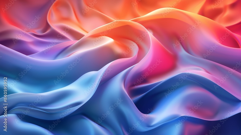 A colorful piece of fabric with a blue and pink swirl