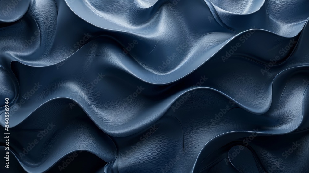 A blue wave with a shiny texture A blue wave with a shiny texture