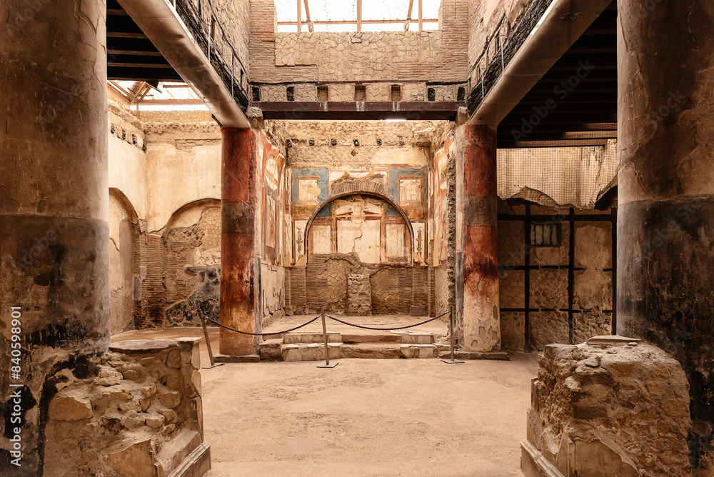 The ruins of the ancient city of Herculaneum, located at the foot of Mount Vesuvius. The ruins of the ancient city of Herculaneum, located at the foot of Mount Vesuvius.