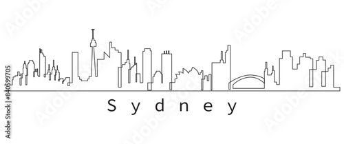 line art Sidney architecture line skyline illustration. Linear vector cityscape with famous landmarks, city sights, design vector illustration.