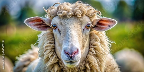 Close-up portrait of a fluffy sheep, sheep, animal, wool, farm, countryside, mammal, livestock, portrait, fluffy, cute, white, close-up, rural, agriculture, nature, fur, domestic, grazing