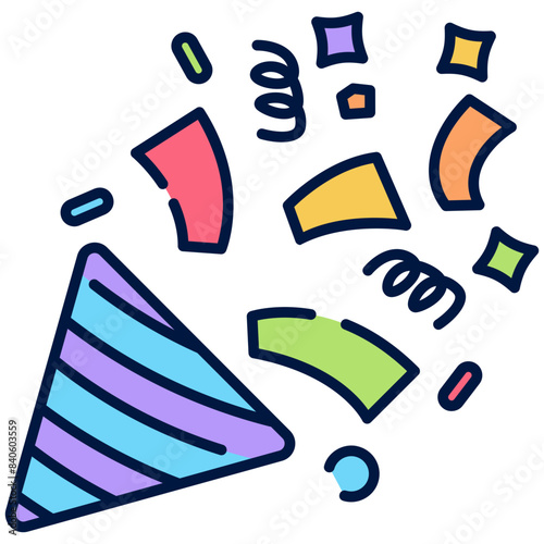 Confetti Filled Line Icon