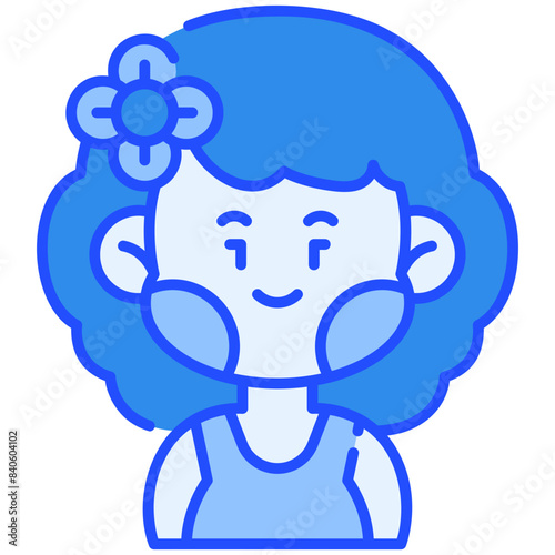 Girl Blue Color Icon