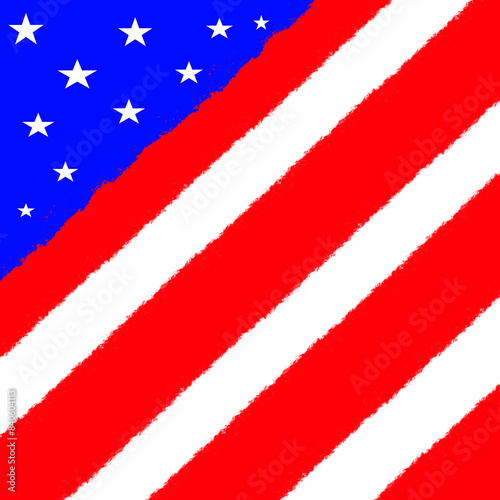 The background is decorated in an American flag theme. Can be used for a variety of decorative purpo photo
