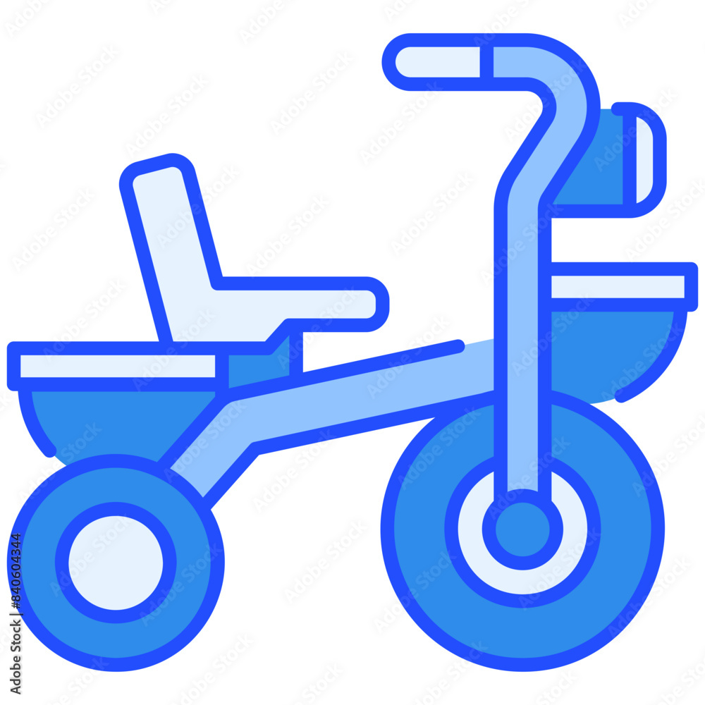 Tricycle Blue Color Icon Tricycle Blue Color Icon