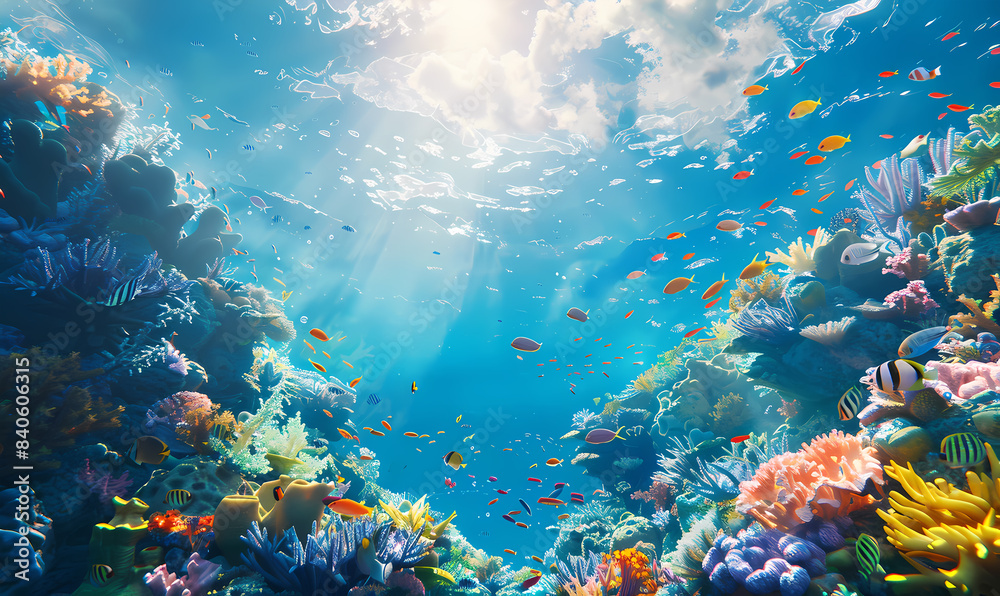 Naklejka premium coral reef in the sea