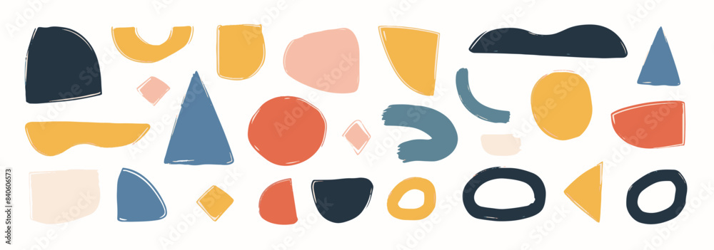 Set of abstract organic shape. hand drawn doodle art. vector blob Set of abstract organic shape. hand drawn doodle art. vector blob