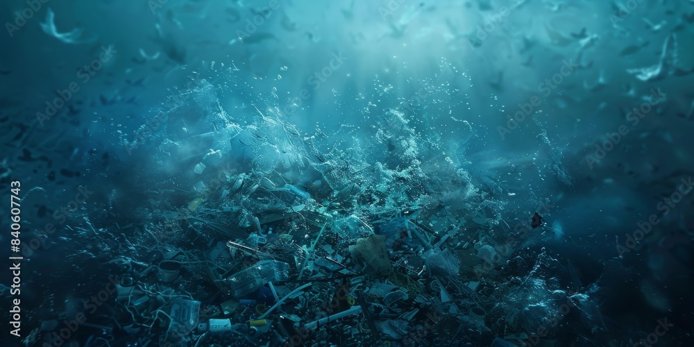 Seawater pollution, serious ocean pollution, marine garbage, World Environment Day, environmental protection theme, 4k high-definition wallpaper, generated by AI
