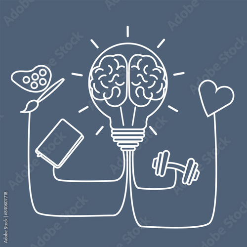 Uplifting mental health poster: Encourage self-love and mindfulness with this artistic reminder to prioritize psychological well-being