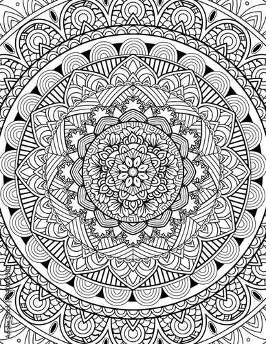 Full Page Mandala Letter Size for Coloring Pages Mandala, Adult, Kids, Lined Pages inspired by Islam Arabic Pakistan Indian. For Publishing Use ADULT Mandala Relaxing Coloring Pages Print