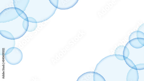 水玉フレーム　爽やか　バブル　水色　青