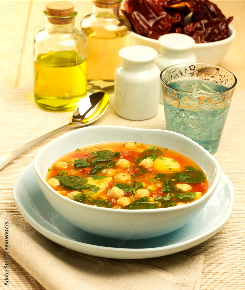potaje de garbanzos con berros potaje de garbanzos con berros