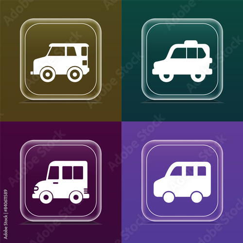 Vehicles car silhouettes icon bundle pack for logo design or UI design