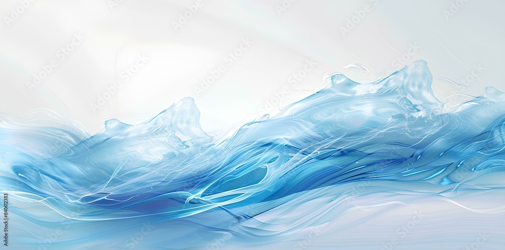 Abstract background with blue water wave, Water concept for design of web banner, poster and presentation . The focus is on the front part of the water surface Abstract background with blue water wave, Water concept for design of web banner, poster and presentation . The focus is on the front part of the water surface