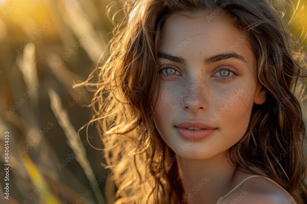 model's expressive features, capturing the subtle emotions conveyed through their eyes and smile. Let their natural beauty shine through, radiating confidence and authenticity.