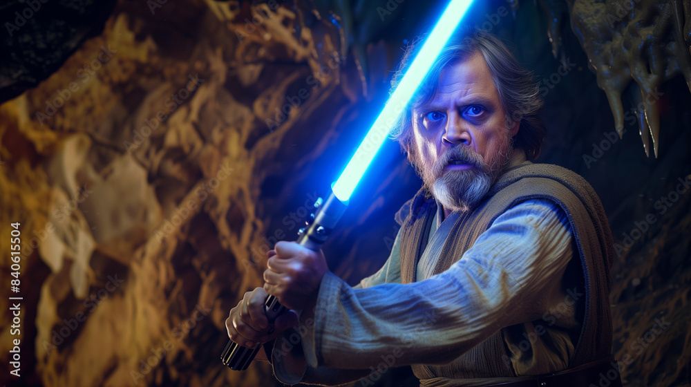 Foto de Mark Hamill as Luke Skywalker in his iconic Jedi robes Foto de Mark Hamill as Luke Skywalker in his iconic Jedi robes