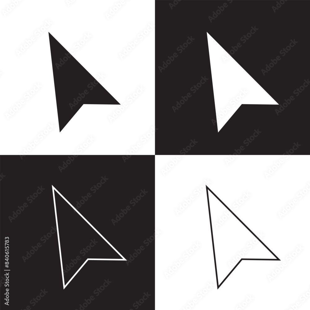 Computer mouse cursor click slanted black arrow pointer. Vector illustration. EPS 10 Computer mouse cursor click slanted black arrow pointer. Vector illustration. EPS 10