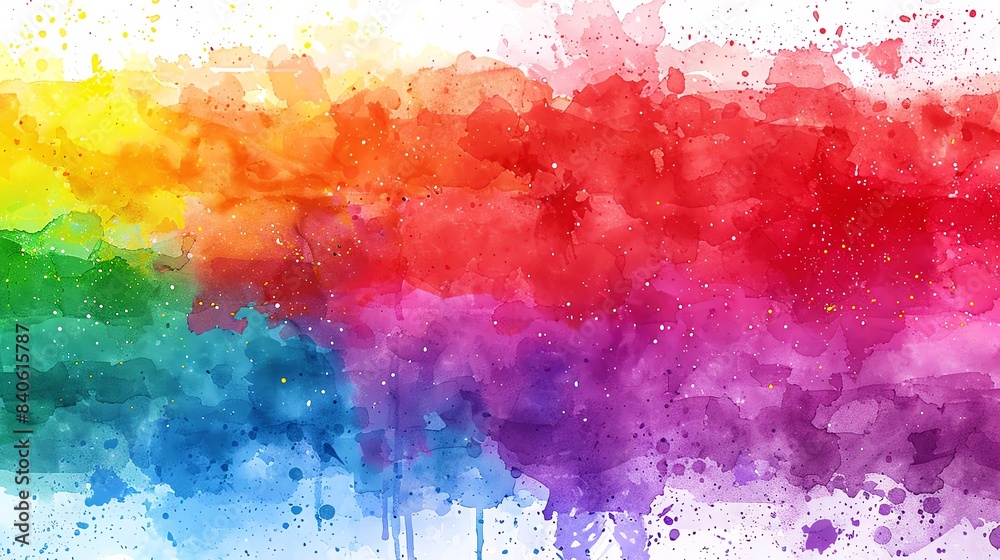 Fototapeta premium Joyful watercolor rainbow for Pride celebrations, offering bright and cheerful wallpaper styles