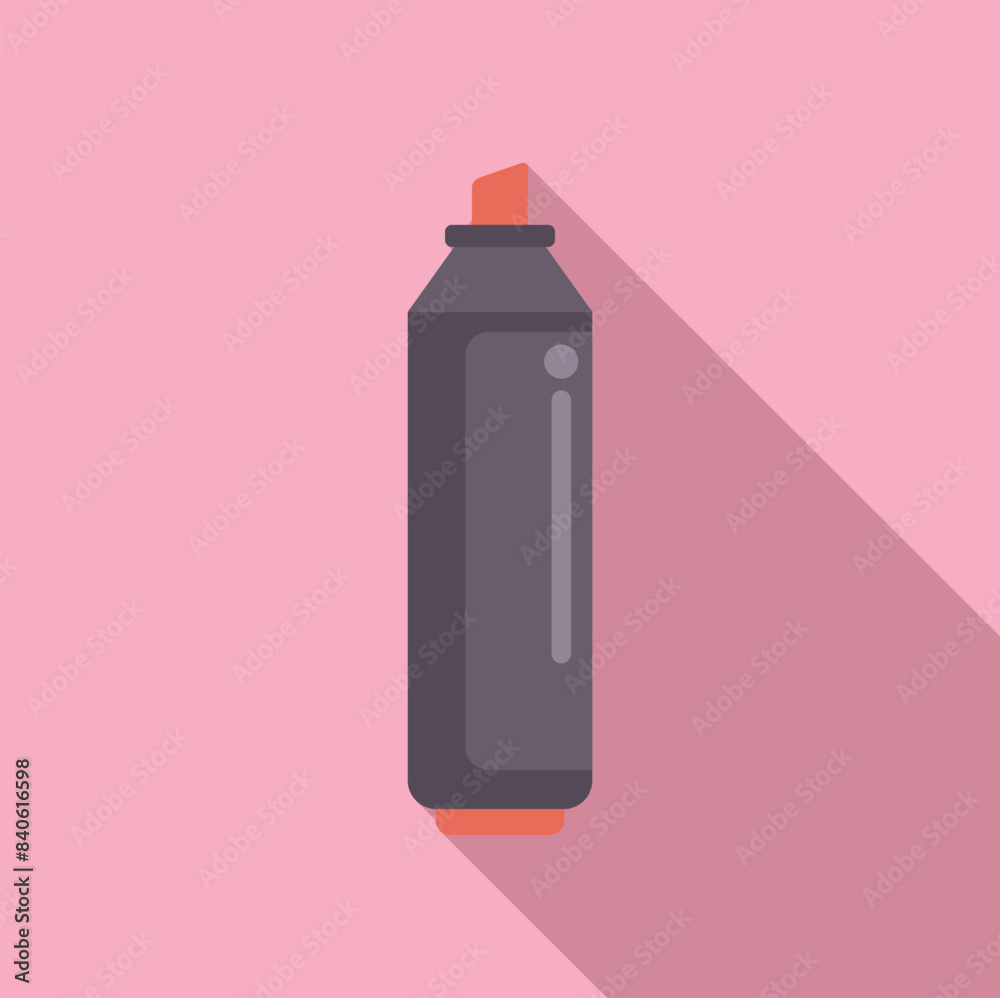 Vector illustration of a marker pen in flat design style with a shadow, on a pink background Vector illustration of a marker pen in flat design style with a shadow, on a pink background