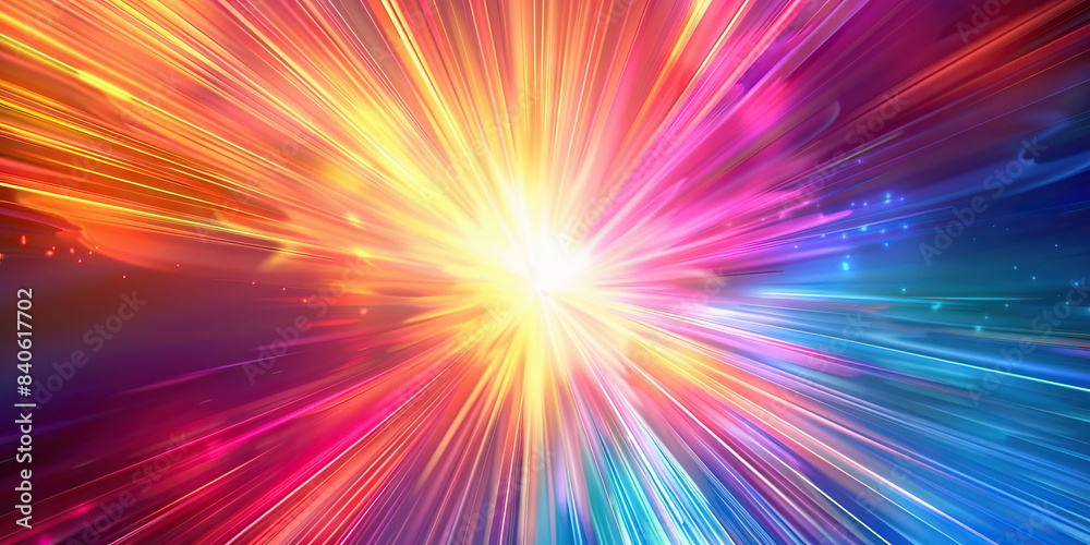 Obraz premium Sale Radiance: Abstract radiating bursts of light and color symbolizing the excitement of a big sale